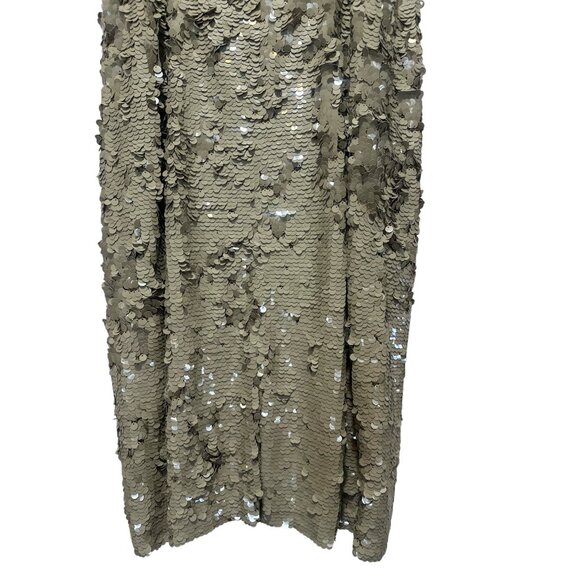 J.Crew Collection Desert Canyon Sequins Midi Dress 12 Gold Tie Shoulders Party - Picture 14 of 15